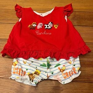 Girls Farm Animal Set with Caroline Embroidered Name